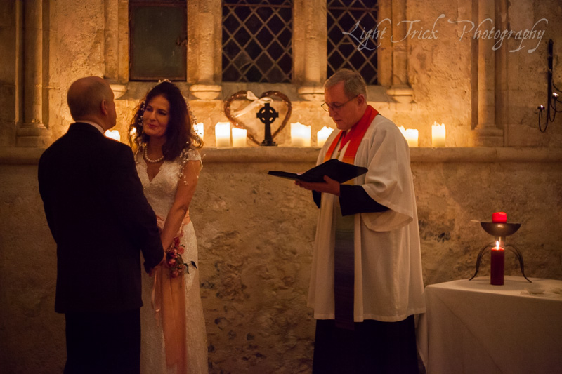 mature couple at a chapel wedding